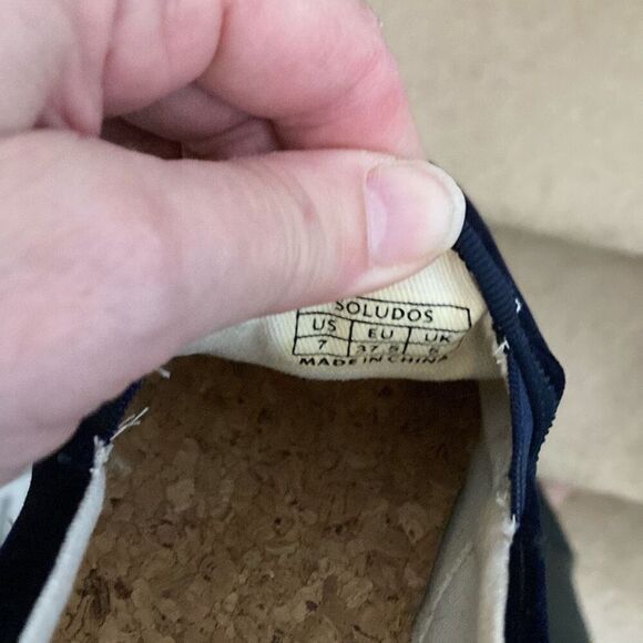 Soludos Women's Navy Velvet Llama Shoes Embroidered Slip On Sneakers Size 7‎ - Picture 7 of 7